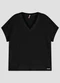 Cereja Rosa - Blusa Plus Size Viscose Light Decote V Vermelho - variação: Preto