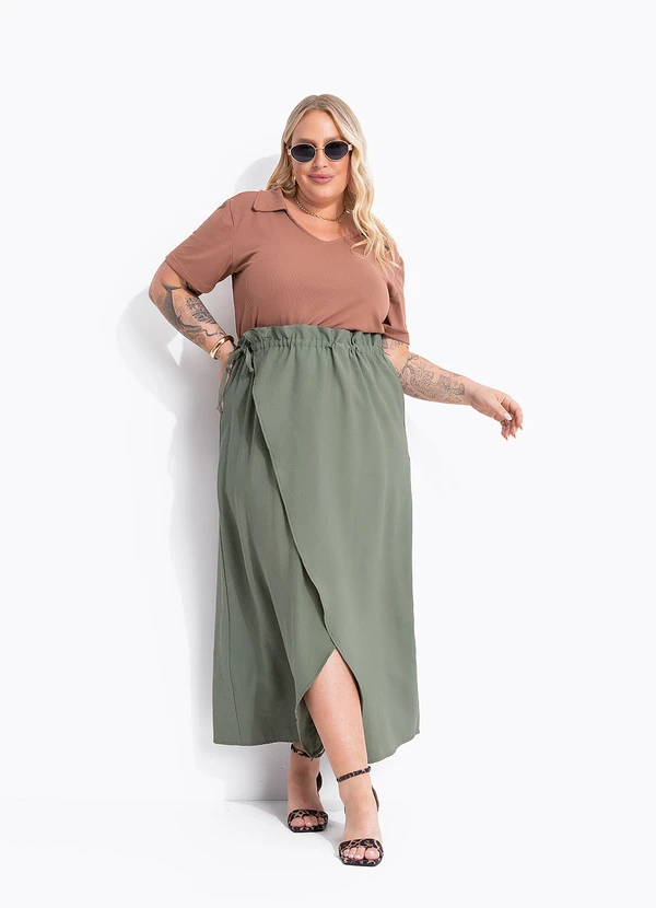 Marguerite - Blusa Polo Marrom em Malha Canelada 3