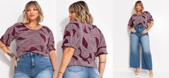 Blusa Pontilhado em Malha de Viscose