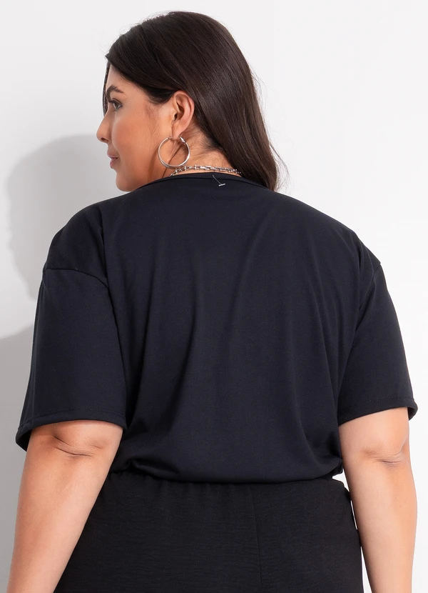 Marguerite - Blusa Preta com Flor 3d 7