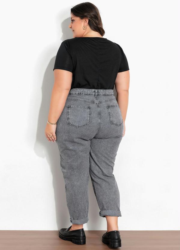 Marguerite - Blusa Preta e Onça com Amarração Plus Size 4