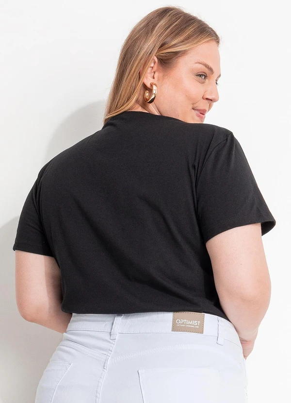 Marguerite - Blusa Preta em Malha com Bordados de Coração 2