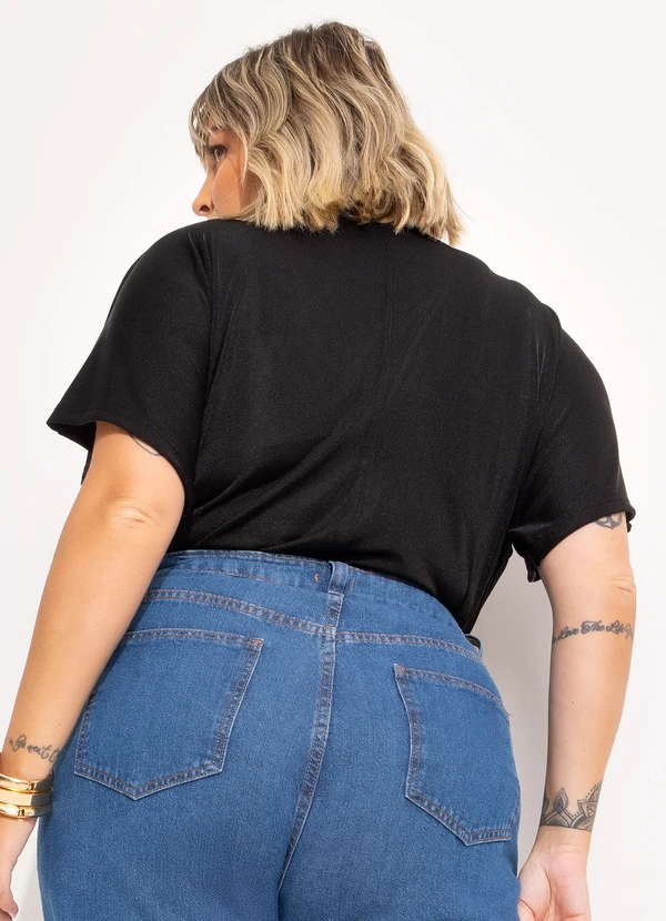 Marguerite - Blusa Preta em Malha com Elastano 12