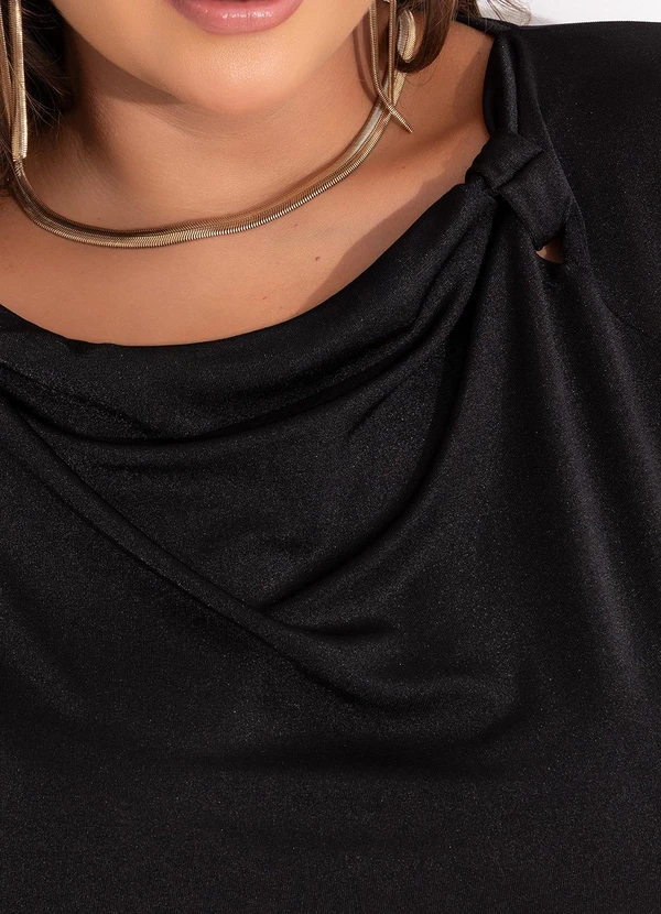 Marguerite - Blusa Preta em Malha com Elastano 9