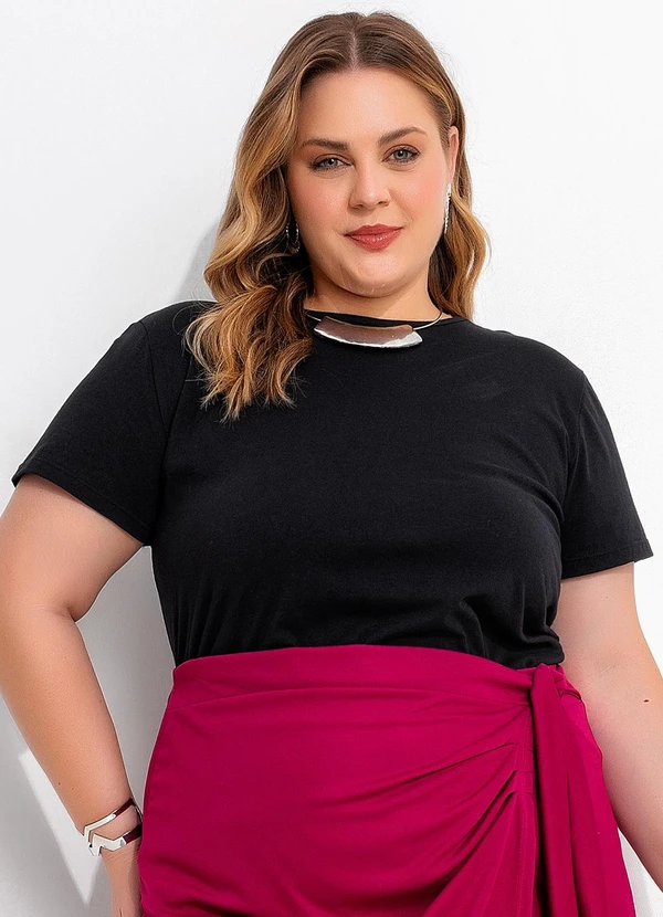 Marguerite - Blusa Preta em Malha de Algodão