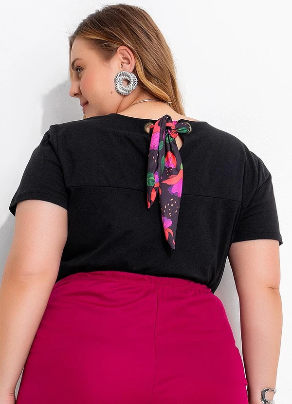 Marguerite - Blusa Preta em Malha de Algodão 2