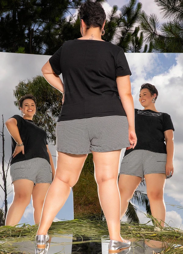 Marguerite - Blusa Preta em Malha de Algodão 2