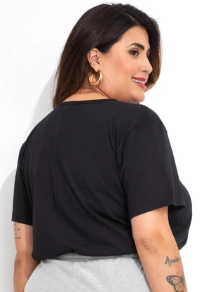 Marguerite - Blusa Preta em Malha de Algodão - MARGUERITE