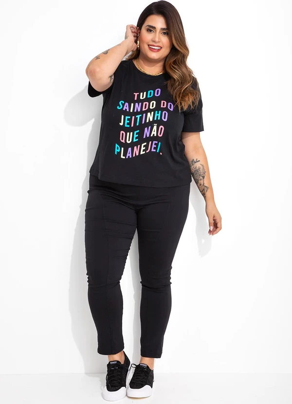 Marguerite - Blusa Preta em Malha de Algodão 3