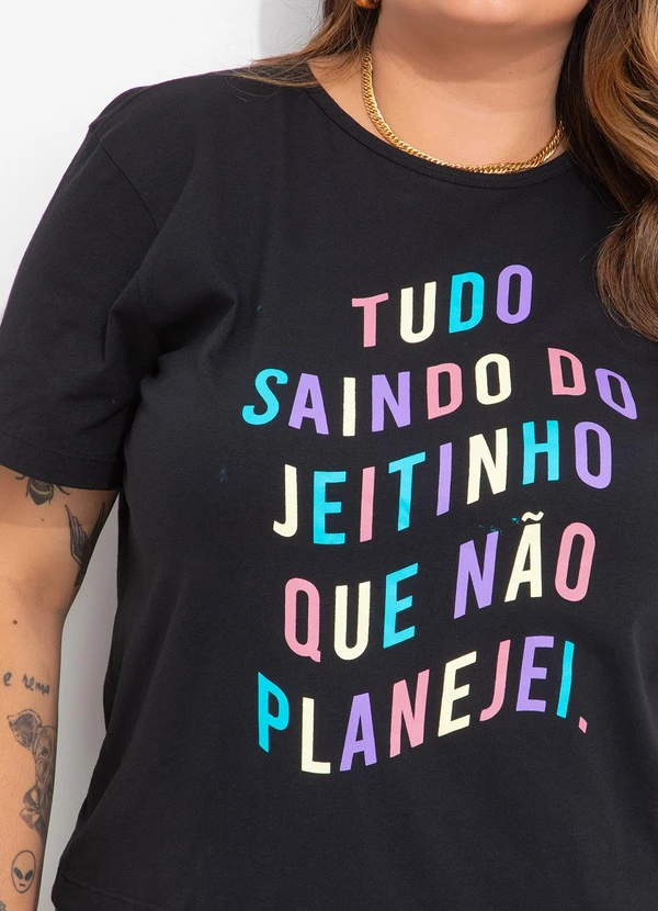 Marguerite - Blusa Preta em Malha de Algodão