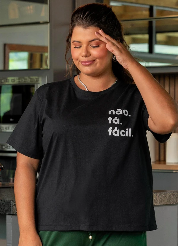 Marguerite - Blusa Preta em Malha de Algodão