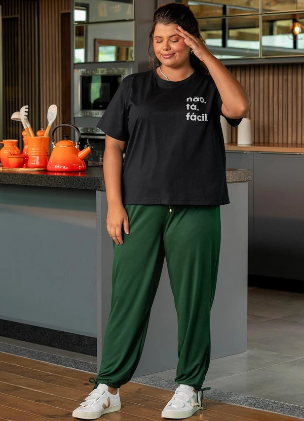 Marguerite - Blusa Preta em Malha de Algodão 3