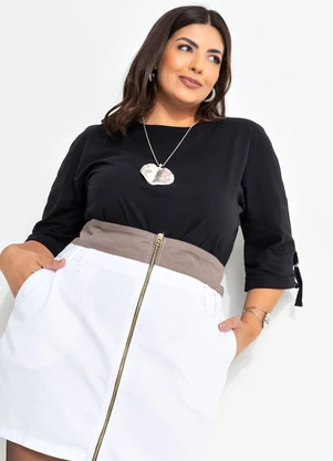 Marguerite - Blusa Preta em Malha de Algodão - MARGUERITE