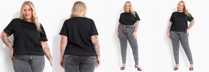 Blusa Preta em Malha de Poli�ster