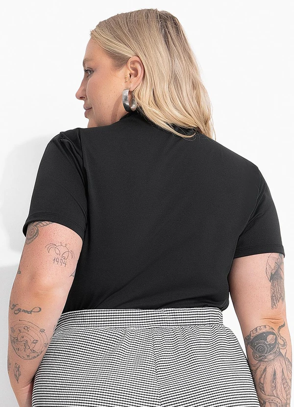 Marguerite - Blusa Preta em Malha Fria Gola Alta 2