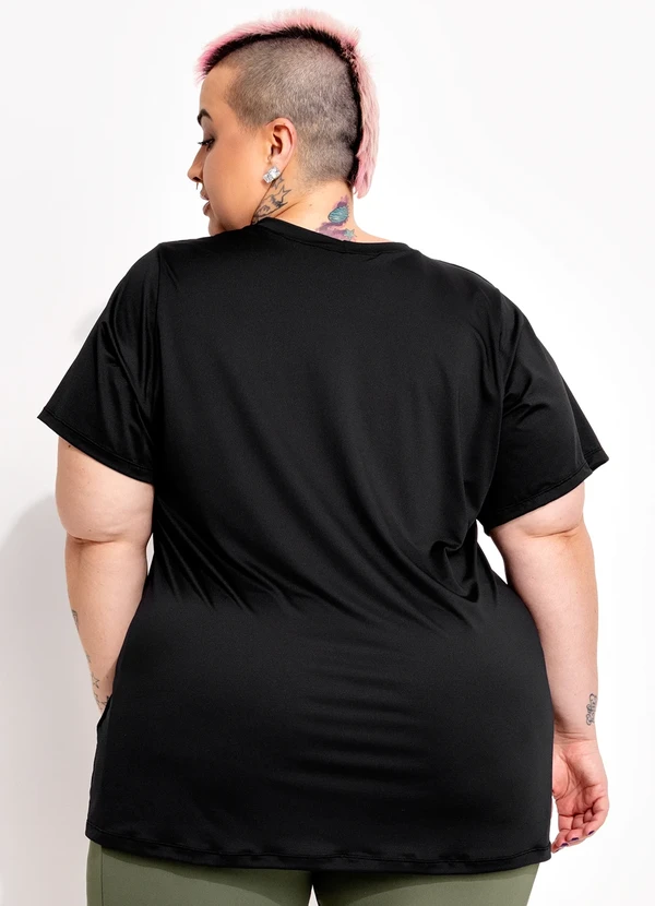 Marguerite - Blusa Preta em Microfibra - Dry Fit Uv50+ 2