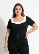 Blusa Preta em Ribana Canelada