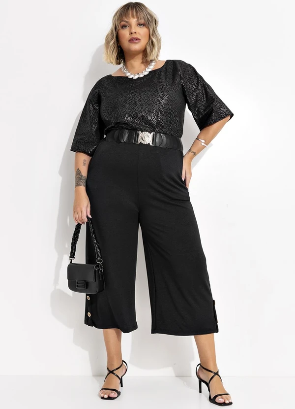 Marguerite - Blusa Preta em Voil com Brilho 5