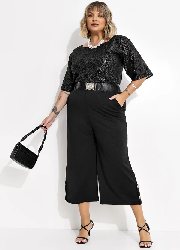 Marguerite - Blusa Preta em Voil com Brilho 2