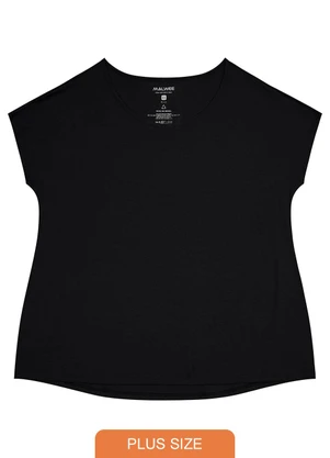 Malwee Plus - Blusa Preto Básica em Viscose - MALWEE PLUS