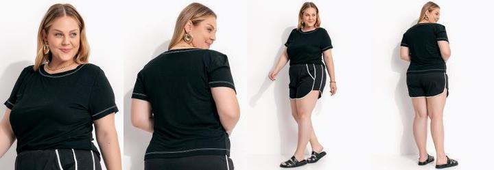 Blusa Preto em Malha de Viscose