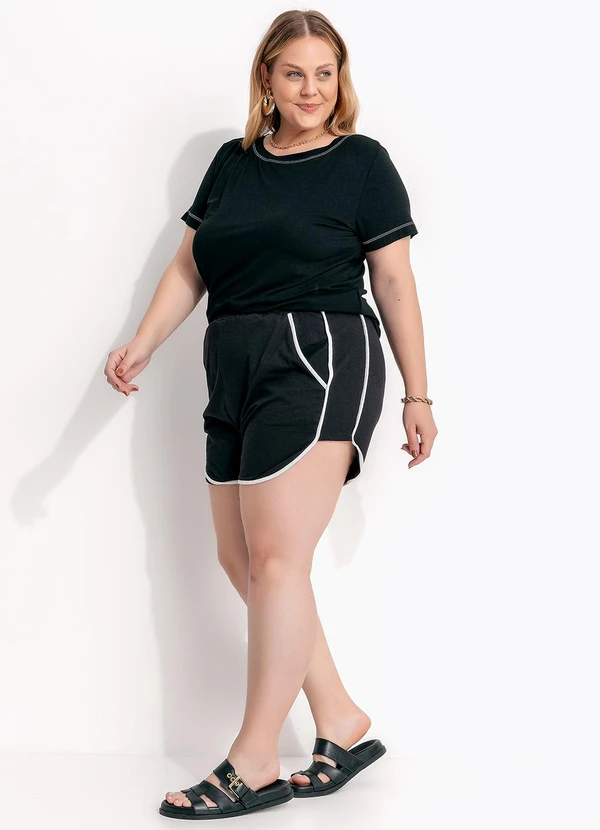 Marguerite - Blusa Preto em Malha de Viscose 3