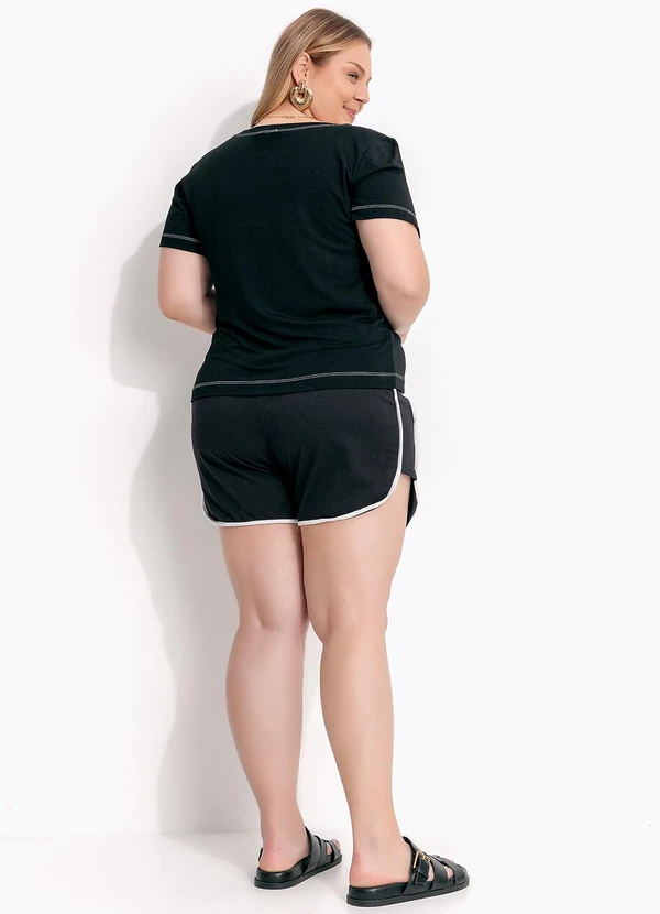 Marguerite - Blusa Preto em Malha de Viscose 5