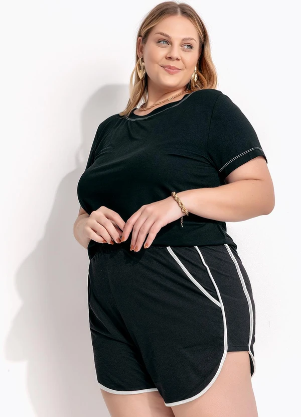 Marguerite - Blusa Preto em Malha de Viscose 6