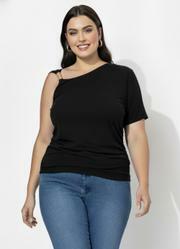 Blusa Preto em Malha de Viscose