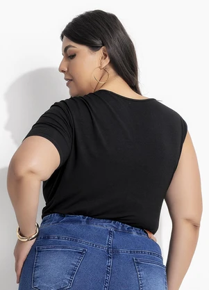 Marguerite - Blusa Preto em Malha de Viscose - MARGUERITE
