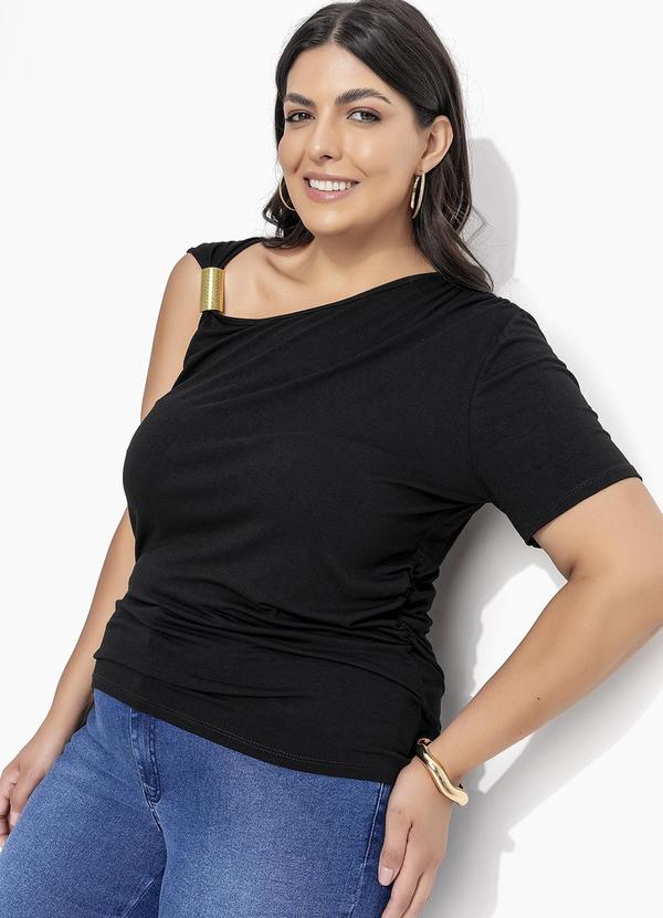 Blusa (Preto) em Malha de Viscose