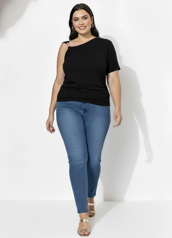 Marguerite - Blusa Preto em Malha de Viscose 5