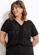 Blusa Preto em Malha Laise