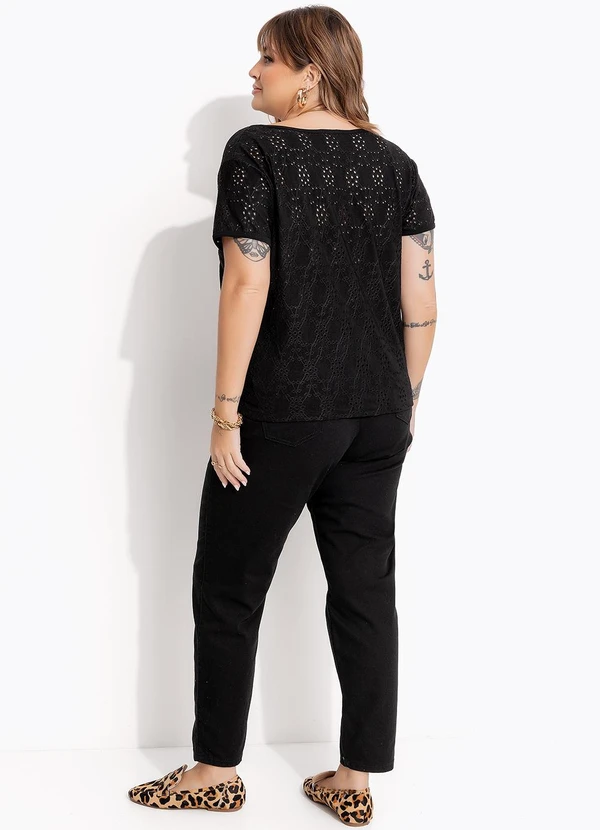 Marguerite - Blusa Preto em Malha Laise 5
