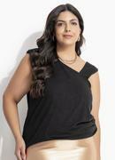 Blusa Preto em Malha Suede