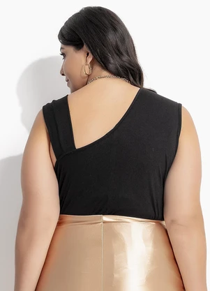 Marguerite - Blusa Preto em Malha Suede - MARGUERITE