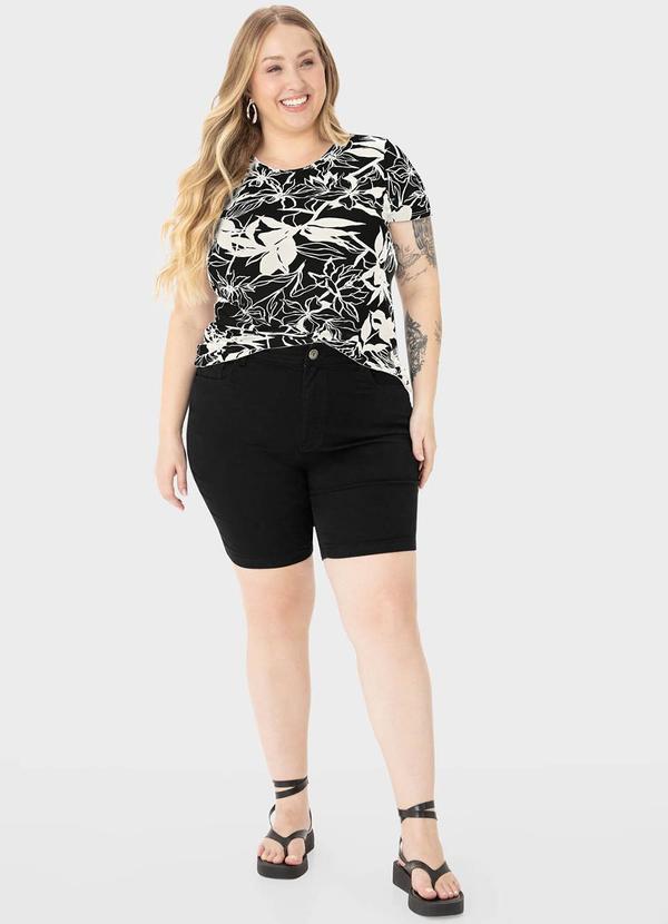 Malwee Plus - Blusa Preto Tropical Feminina 2