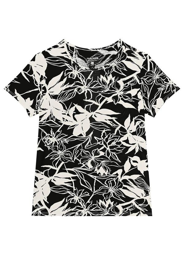Malwee Plus - Blusa Preto Tropical Feminina 3