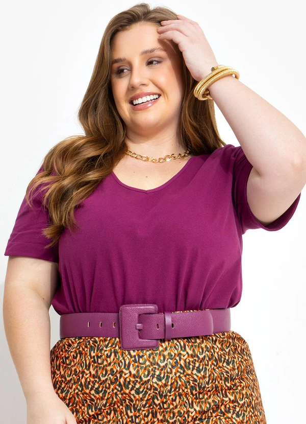 Marguerite - Blusa Púrpura em Malha de Algodão