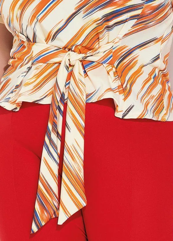 Marguerite - Blusa Rajada Amarela com Amarração Plus Size 3