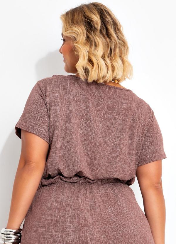 Marguerite - Blusa Rajada Marrom em Moletinho de Viscose 2