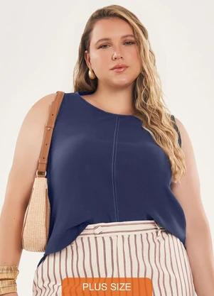 Lisamour - Blusa Regata Listrada Azul - LISAMOUR