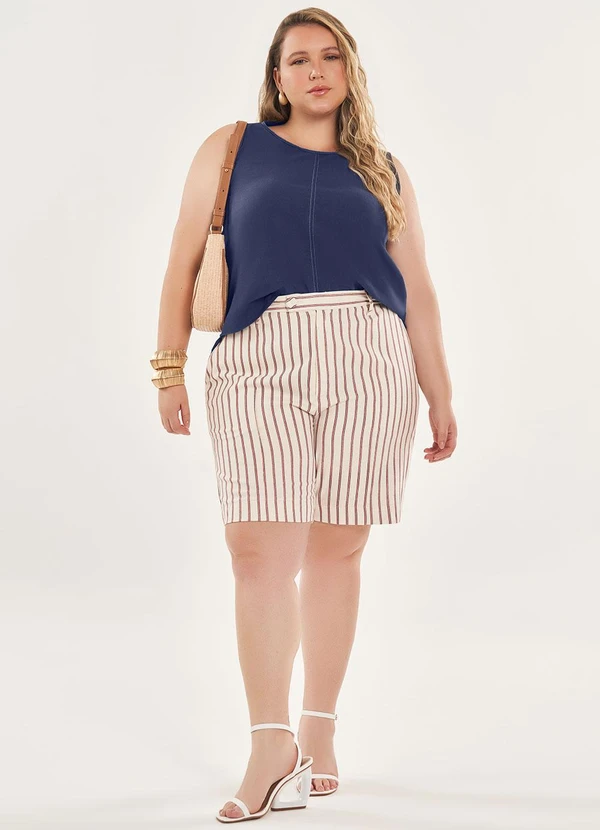 Lisamour - Blusa Regata Listrada Azul 2