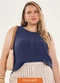 Lisamour - Blusa Regata Listrada Bege - variação: Azul