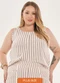 Lisamour - Blusa Regata Listrada Azul - variação: Bege