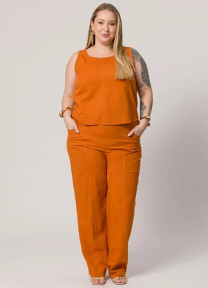 Lisamour - Blusa Regata Listrada Marrom - LISAMOUR