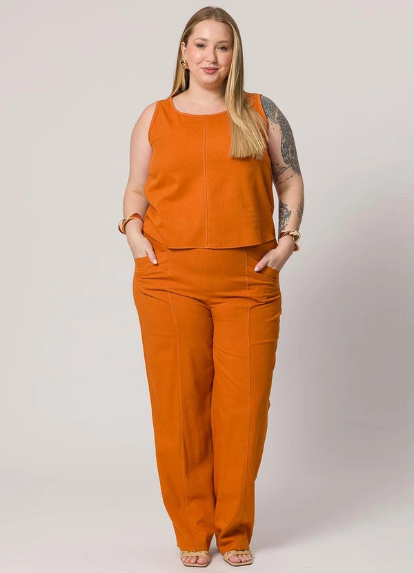 Lisamour - Blusa Regata Listrada Marrom 2