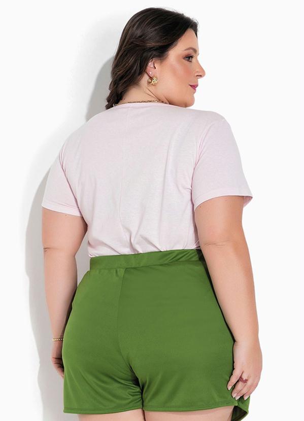 Marguerite - Blusa Rosa com Estampa na Frente Plus Size 2