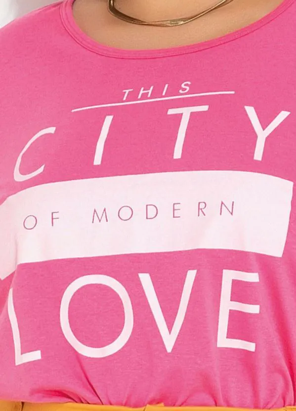 Marguerite - Blusa Rosa com Mangas Bufantes Plus Size 3