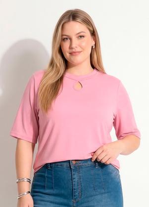Blusa (Rosa) em Malha de Poli�ster
